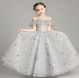 Princess Silver Stars TULLE BANDEN Bloemmeisje Jurken meisjes