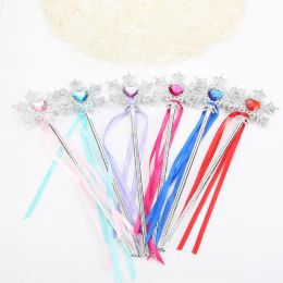 Prinses sneeuwvlok linten toverstaf sticks baby meisjes Fairy toverstaf cartoon Steentjes gem feest rekwisieten decoratie BJ