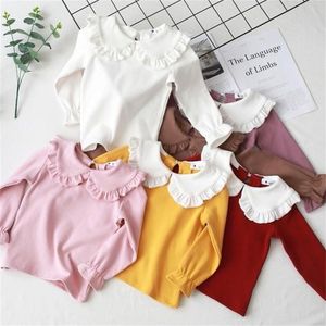 Princesse Printemps Automne Nouvelles Filles Chemises T-shirt Enfant T-shirt Revers Dentelle Casual Mode Blanc Poupée Col Chemise Vêtements Pour Enfants 839 Y2