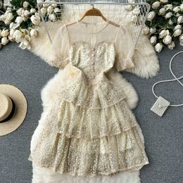 Princess Style Tea Break French Haute Couture Robe Summer Soux mais Salt Fairy Mesh Style Cake Jupe