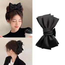 Princess Styling grote bogen Haar Klauw Clips voor vrouwen Girls Elegante tweezijdige bowknot Haarspeld Plastic Berolt Crab Headwar