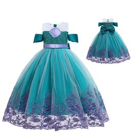 Princess Teal Purple Jeemin Mermaid Girl's Birthday/Party Jurken Girl's Pageant Jurken Flower Girl-jurken meisjes Everyday Skirts Kinderkleding SZ 2-10 D407259