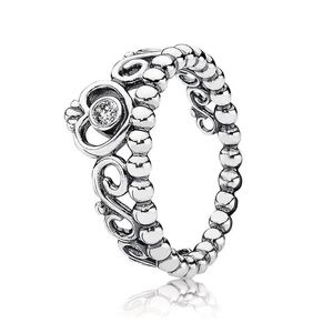 Princesse Tiara Couronne Bague En Argent Sterling Réel avec Boîte D'origine pour Pandora Bijoux En Or Rose Mignon Femmes Anneaux De Mariage CZ Diamant Petite Amie Cadeau Usine en gros