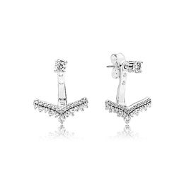 Princesse souhaite Couronne Boucles d'oreilles pour Pandora Authentique Bijoux de créateur de mariage en argent sterling pour femmes Petite amie Cadeau Boucles d'oreilles de luxe avec boîte d'origine