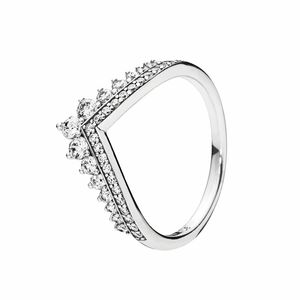 Princess Wish Ring 925 Sterling Silver CZ Diamond Bijoux Femmes Girls Girls Mariage Cadeau avec boîte d'origine pour Pandora Anneaux