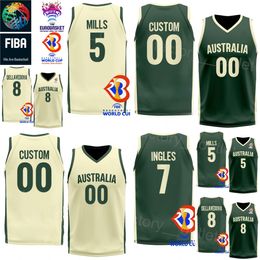 Imprimer 2023 Coupe du monde de basket-ball Australie Jersey Équipe nationale 6 Josh Green 2 Matisse Thybulle 26 DUOP REATH Ben Simmons 25 6 Andrew Bogut 8 Matthew Dellavedova