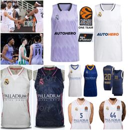 Print 22-23 Baloncesto Basketball 1 Fabien Causeur Jersey 20 Jaycee Carroll 6 Alberto Abalde 17 Vincent Poirier Euroleague Endesa Liga A Shirt Violet Blanc Marine