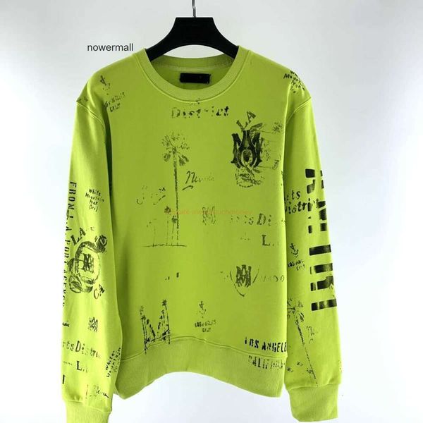 Imprimir amirri amiiri amirl amirlies Fluorescente am imiri Ropa de diseñador Carta Sudaderas con capucha para hombre Sudaderas con capucha es High Green Street Fashion Nuevo Graffiti Ver MFSW