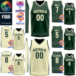 Imprimer Australie Basketball 8 Matthew Dellavedova Jerseys 6 Josh Green 2 Matisse Thybulle 26 DUOP REATH Ben Simmons 25 6 Andrew Bogut 23 Coupe du Monde Chemise Vert Beige