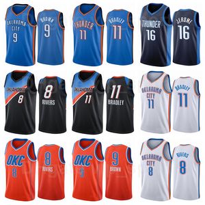 Print Basketball 9 Moses Brow Jersey 8 Austin Rivers 16 Ty Jerome 11 Tony Bradley Bleu Orange Blanc Noir Taille S à XXXL