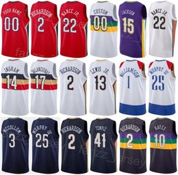 Print Basketball a valu à Josh Richardson Jersey 2 Brandon Ingram 14 Jonas Valanciunas 17 Herbert Jones 5 Larry Nance Jr 22 Trey Murphy III 25 Garrett Temple 41 hommes Kids