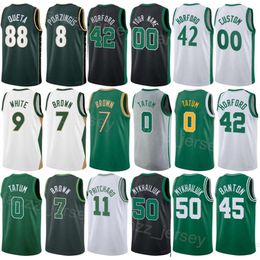 Imprimer Basketball Jrue Holiday Jerseys 4 City Svi Mykhailiuk 50 Neemias Queta 88 Oshae Brissett 12 Dalano Banton 45 Sam Hauser 30 Statement Noir Vert Blanc Hommes Enfants