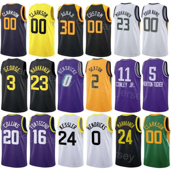 Imprimer Basketball Kelly Olynyk Jerseys 41 City Simone Fontecchio 16 Kris Dunn 11 Ochai Agbaji 30 Taylor Hendricks 0 Keyonte George 3 Nom personnalisé Numéro Chemise Hommes Enfants