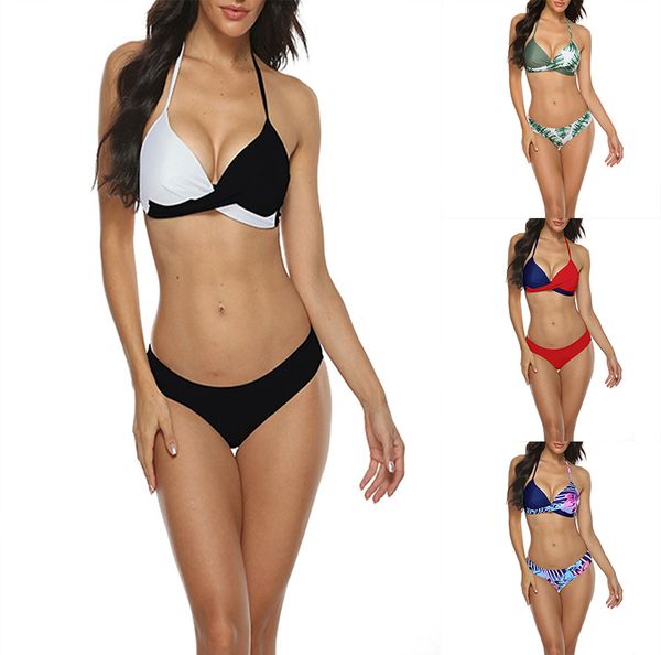 Bikini de créateurs de bikinis imprimés régler deux pièces de maillot de bain de maillot de bain nage nageur push up bathing maillot monokini s-xl femelle Maillot de bain new nouveau