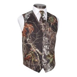 Imprimer Camo Marié Gilets Pour Pays De Mariage Camouflage Slim Fit Hommes Gilet Robe Tenue 2 pièces ensemble Gilet Et Cravate Sur Mesure Pl285Q