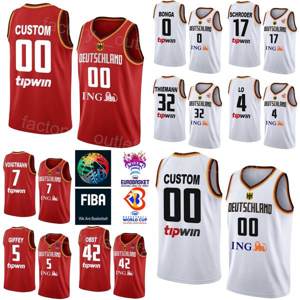 Imprimer Coupe du monde Allemagne 10 POWER FORWARD Jersey Allemagne Basketball 17 Dennis Schroder 42 Andreas Obst 32 Johannes Thiemann 4 Maodo Lo 7 Johannes Voigtmann