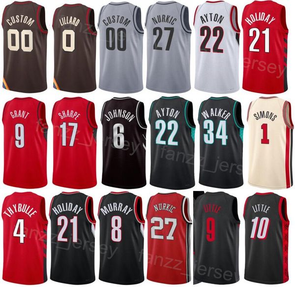 Imprimer Icône gagnée Basketball Shaedon Sharpe Jerseys 17 Justise Winslow 26 Nassir Little 10 Keon Johnson 6 Jabari Walker 34 Jrue Holiday 21 Kevin Knox II 11 Homme Femme