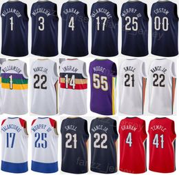 Print verdiend statement basketbaleditie Brandon Ingram Jersey 14 Zion 1 Jonas Valanciunas 17 Devonte Graham 4 Herbert Jones 5 Jaxson Hayes 10 CJ McCollum 3 Man Kids