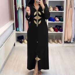 Imprimer élégant femmes Robe Vintage manches musulman Robe Islam turquie longues robes automne 2021 Femme Vestiods