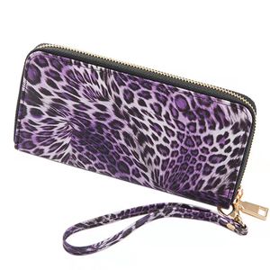 Print Leopard Zipper Women Designer Wallets Lady Long Style Fashion Casual Coin Zero Portemones Card vrouwelijke telefoonkoppels No401