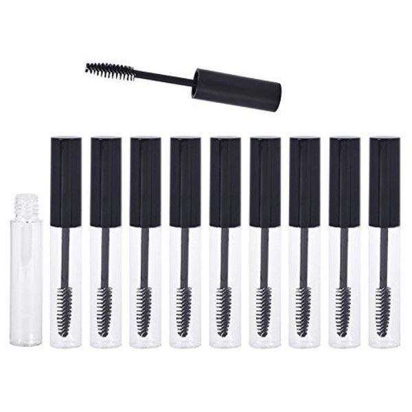 Tube de mascara vide avec logo imprimé de 10 ml, récipient de mascara réutilisable, bouteille d'eye-liner, tube brut avec brosse, Rqxla