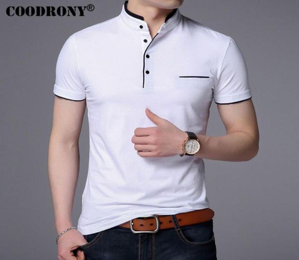 Imprimer Col Mandarin À Manches Courtes T-shirt Hommes Printemps Eté Nouveau Top Hommes Marque Vêtements Slim Fit Coton T-shirts Drap 3907499