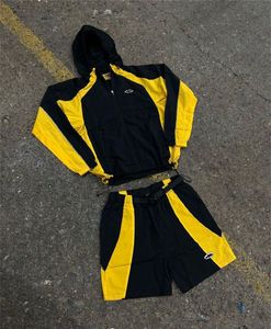 Print herenjassen CRT Zipper Winddicht Sports pak Casual Jacket Street Trend Contrastpaneel Hoodie Coat Designer