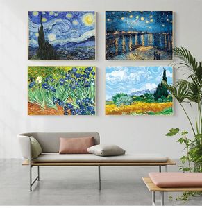 Pinturas impresas imagen pared casa decoración murales Van Gogh pintura al óleo obras girasol albaricoque abstracto A4 A3 A2 lienzo arte Woo