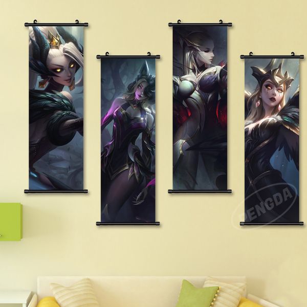 Imprimir popular juego de juego en línea lienzo League of Legends Art de pared IMACTURA DE PINTURA DE Scrollo de plástico Decoración del hogar