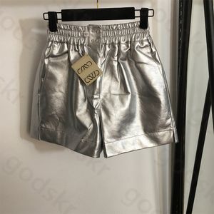 Pantalon en cuir PU imprimé pour femmes, taille élastique, short décontracté, mode, taille haute, pantalon de styliste