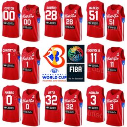 Imprimer Porto Rico Coupe du Monde 2023 Basketball 11 Stephen Thompson Jr Jerseys 0 Isaiah Pineiro 51 Tremont Waters 28 Ismael Romero 1 George Conditt 32 Christopher Ortiz