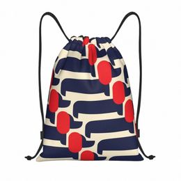 Imprimer Red Dog Show Sac à dos à cordon de sport Sac de sport pour femmes Hommes Orla Kiely Training Sackpack b8JY #