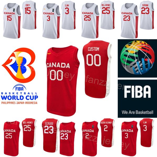 Imprimer Coupe du monde 2023 Canada Basketball RJ Barrett Jerseys 9 Kelly Olynyk 13 Dillon Brooks 24 3 Melvin Ejim Jamal Murray 27 Andrew Wiggins 22 Phil Scrubb équipe nationale