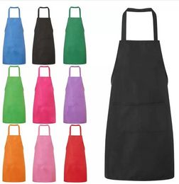 Printable customize LOGO Children Chef Apron set Kitchen Waists 12 Colors Kids Aprons with Chef Hats for Painting Cooking Baking FY3525 sxjun23