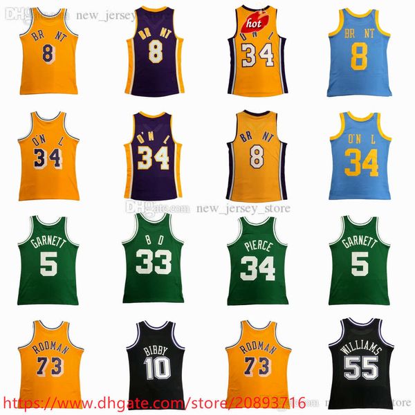 Impreso 1996-97 Jersey de baloncesto retro Impresión retro 73 Dennis 10 Mike Rodman Bibby Kevin Paul Garnett Pierce Larry Jason Bird Williams Jerseys