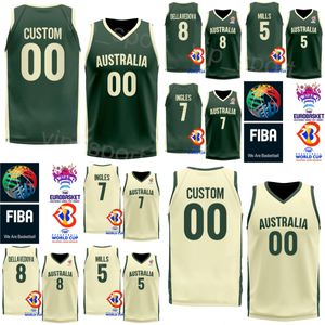 Imprimé Coupe du monde de basket-ball 2023 Australie 2 Matisse Thybulle Jerseys 26 DUOP REATH Ben Sions 25 Andrew Bogut 8 Matthew Dellavedova 6 Josh Green National