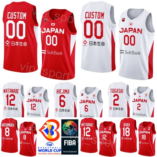 Imprimé Coupe du monde de basket-ball 2023 Japon 91 Hirotaka YOSHII Jersey 71 Soichiro INOUE 45 Kai TOEWS 17 Yutaroh SUDA 6 Makoto HIEJIMA 2 Yuki TOGASHI Chemise de l'équipe nationale