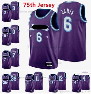 Bedrukt 21-22 New City Diamond 75th Purple basketbalshirts 10 Deandre 5 Talen Horton-tucker 2 Wayne Ellington 1 Trevor Ariza 9 Kent