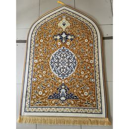 Gedrukte volwassen gebedsmat voor moslim Ramadan 70x130 flanellen aanbidding knielen vloer tapijten niet-slip zacht draagbaar reisgebeden tapijten 240506