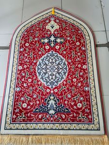 Gedrukte volwassen gebedsmat voor moslim Ramadan 70x130 Flanel Worship knielen vloer tapijten niet-slip zacht draagbaar reisgebeden tapijten