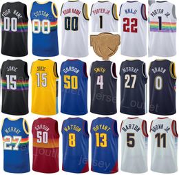 Gedrukte basketbalfinale Aaron Gordon Jerseys 50 Bruce Brown 11 Kentavious Caldwell-Pope 5 Jamal Murray 27 Michael Porter jr