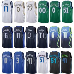 Basket-ball imprimé JJ Redick Jersey 17 Luka Doncic 77 Josh Richardson 0 Tim Hardaway Jr 11 Kristaps Porzingis 6 Trey Burke 3 Jalen Brunson