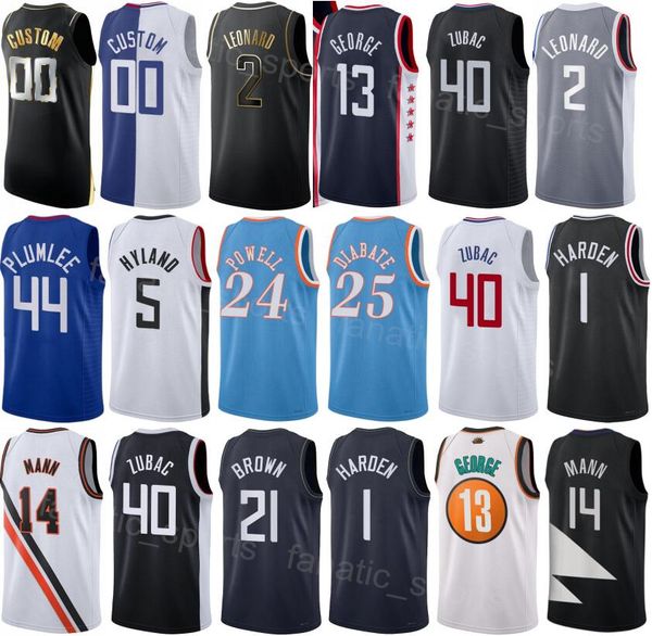 Bedrukt basketbal Heren Dames PJ Tucker Jersey 17 Bruin 21 Miller 11 James Harden 1 Norman Powell 24 Russell Westbrook 0 Bones Hyland 5 City Shirt Verdiende topkwaliteit