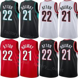 Bedrukte Basketball Man Youth Jrue Holiday Jerseys 21 DeAndre Ayton 22 Scoot Henderson 00 Matisse Thybulle 4 Nassir Little 10 Jabari Walker 34 Jerami Grant 9 Shirt