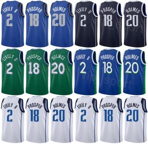 Gedrukt Basketbal Man Vrouw Olivier-Maxence Prosper Jersey 18 Grant Williams Seth Curry Richaun Holmes Dereck Lively II 2 Josh Green 8 Kemba Walker 8 JaVale McGee