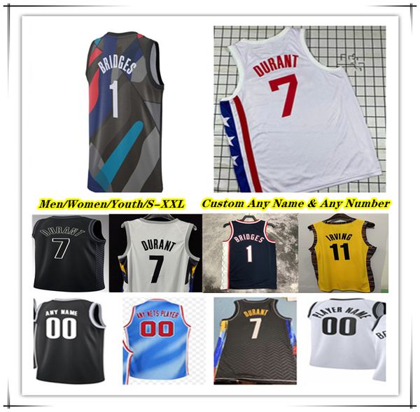 IMPRIMÉ BKLYN BASKETBALL JERSEY 1 Mikal Bridges 24 Cam Thomas 2 Cameron Johnson 8 Lonnie Walker IV 10 Ben Simmons 26 Spencer Dinwiddie Nic Claxton Jason Kidd Sharpe Net