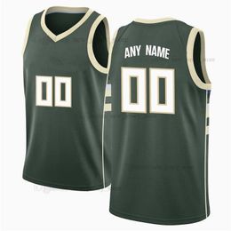 Gedrukt Custom DIY Design Basketbal Jerseys Customization Team Uniformen Print Personalized Letters Naam en nummer Mens Dames Kinderen Jeugd Milwaukee008