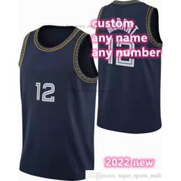 Gedrukte aangepast DIY Design Basketball Jerseys Customization Team Uniforms Print Gepersonaliseerde letters Naam en Number Mens Women Kids Youth Memphis 100110