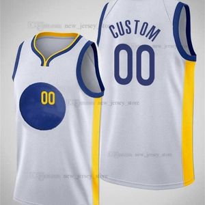 Gedrukt Custom DIY Design Basketbal Jerseys Customization Team Uniformen Print Personalized Letters Naam en nummer Mens Dames Kinderen Jeugd Golden State003