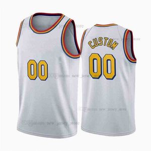 Gedrukt Custom DIY Design Basketbal Jerseys Customization Team Uniformen Print Personalized Letters Naam en nummer Mens Dames Kinderen Jeugd Golden State007